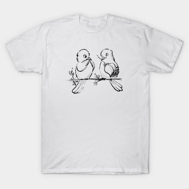 Affectionate doves T-Shirt by Jason's Doodles